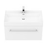 Valencia 800 Gloss White Minimalist Wall Hung Vanity Unit with Chrome Handle  Feature Large Image