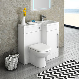 Valencia 900mm Combination Bathroom Suite Unit + Round Toilet Medium Image