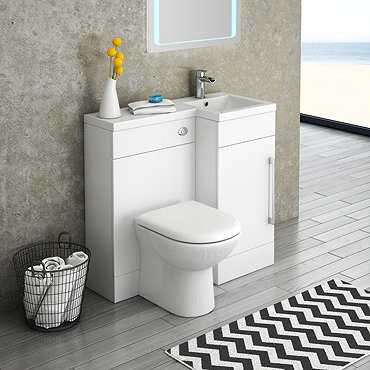 Valencia Combination Bathroom Suite Unit with Round Toilet - 900mm Profile Large Image