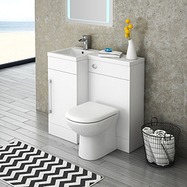 Valencia LH 900mm Combination Bathroom Suite Unit + Round Toilet Large Image