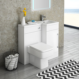 Valencia 900mm Combination Bathroom Suite Unit + Square Toilet Medium Image