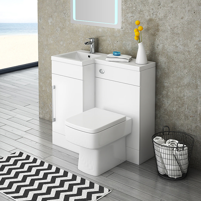 Valencia LH 900mm Combination Bathroom Suite Unit + Square Toilet Large Image