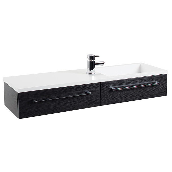 Valencia 995mm Black Ash Wall Hung Basin Unit Feature Large Image