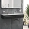 Valencia 995mm Black Ash Wall Hung Basin Unit Large Image