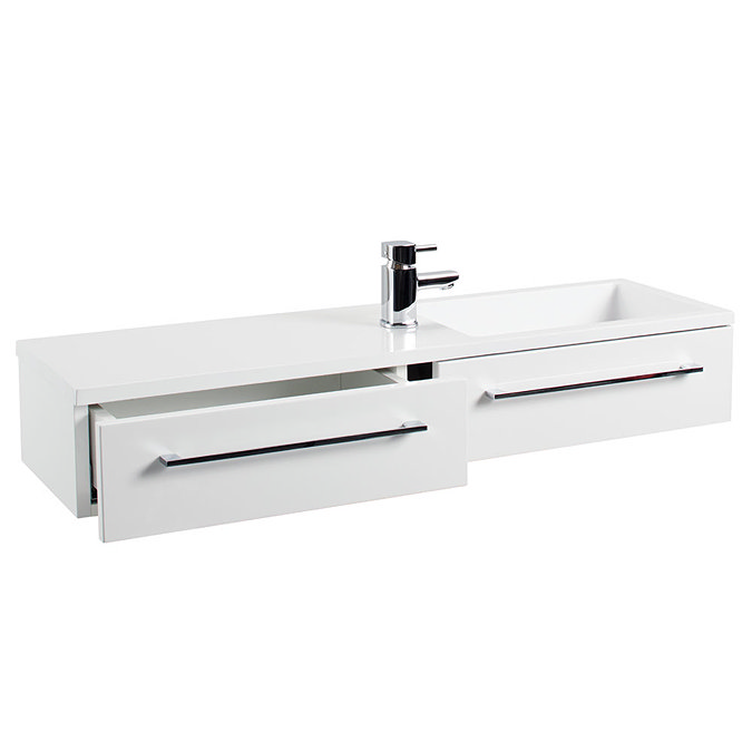 Valencia 995mm Gloss White Wall Hung Basin Unit Profile Large Image