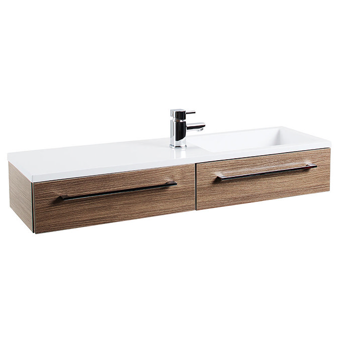 Valencia 995mm Oak Wall Hung Basin Unit Feature Large Image