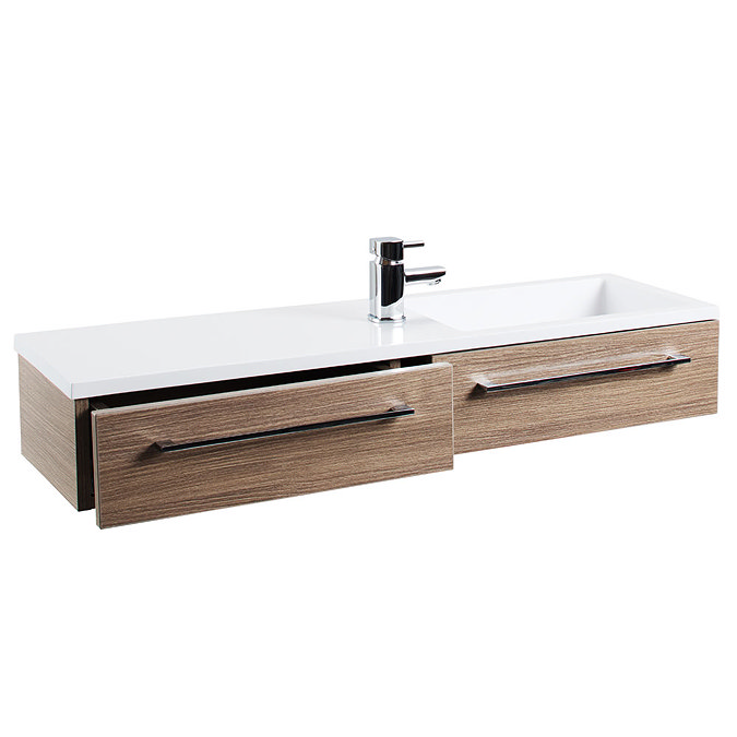 Valencia 995mm Oak Wall Hung Basin Unit  Profile Large Image