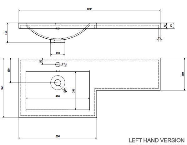 Valencia Bathroom Combination Suite Unit - 1100mm Basin w. Black Handle and Round Toilet