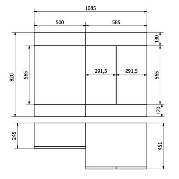 Valencia Bathroom Combination Suite Unit - 1100mm Basin w. Black Handle and Round Toilet