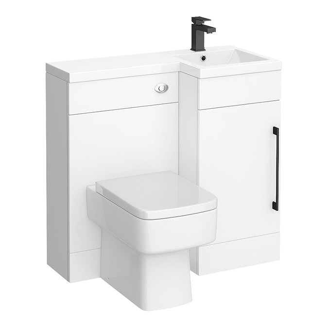 Valencia Bathroom Combination Suite Unit - 900mm Basin w. Black Handle and Square Toilet  Newest Lar