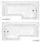 Valencia Bathroom Suite (Toilet, Grey Vanity with Brass Handle, L-Shaped Bath + Screen)  Newest Larg