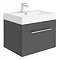 Valencia Bathroom Suite (Toilet, Grey Vanity with Chrome Handle, L-Shaped Bath + Screen)  Profile La