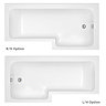 Valencia Bathroom Suite (Toilet, White Vanity with Black Handle, L-Shaped Bath + Screen) Newest Large Image