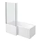 Valencia Bathroom Suite (Toilet, White Vanity with Black Handle, L-Shaped Bath + Screen)  additional