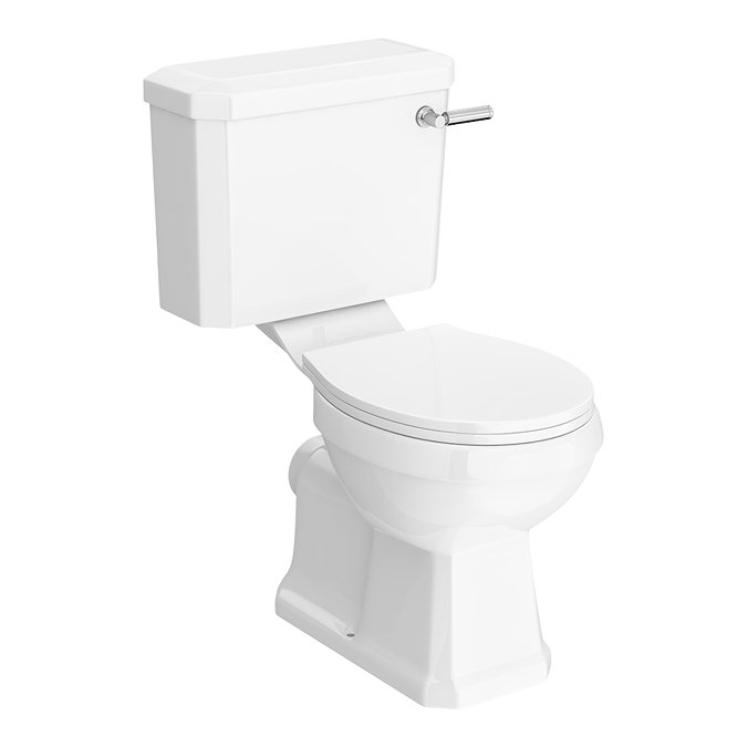 Valencia Bathroom Suite (Toilet, White Vanity with Chrome Handle, L-Shaped Bath + Screen)  Standard 