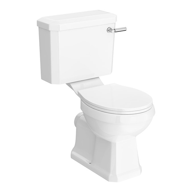 Valencia Bathroom Suite (Toilet, White Vanity with Chrome Handle, L-Shaped Bath + Screen) Standard