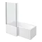 Valencia Bathroom Suite (Toilet, White Vanity with Chrome Handle, L-Shaped Bath + Screen) additiona