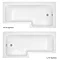 Valencia Bathroom Suite (Toilet, White Vanity with Chrome Handle, L-Shaped Bath + Screen) Newest La