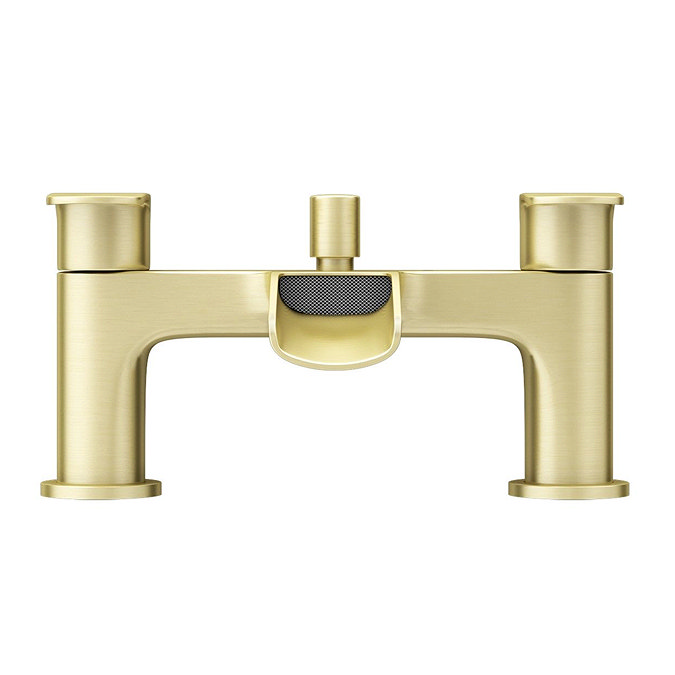 Valencia Brushed Brass Waterfall Bath Shower Mixer incl. Shower Kit  Feature Large Image