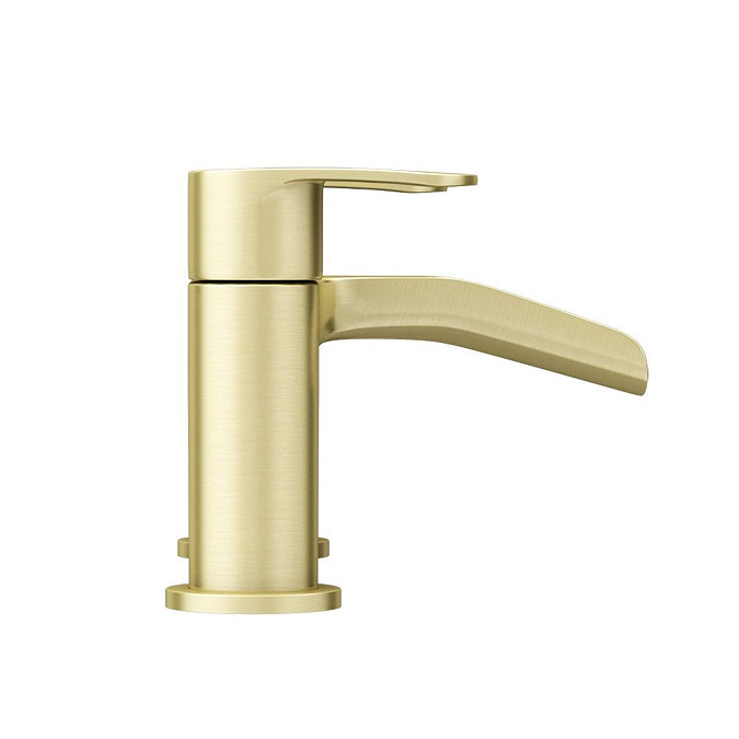Valencia Brushed Brass Waterfall Bath Shower Mixer incl. Shower Kit  In Bathroom Large Image