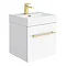 Valencia Cloakroom Suite (Gloss White Vanity with Brushed Brass Handle + Toilet)  Profile Large Image