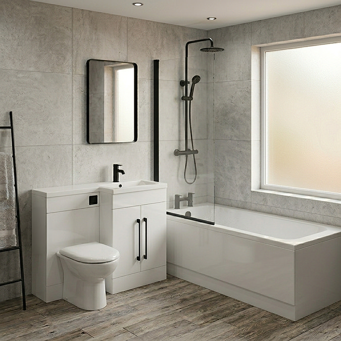Valencia Matt Black Round Complete Combination Bathroom Package