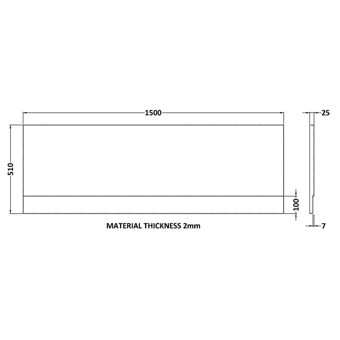 1500 x 700 Bath - Right Hand Basin