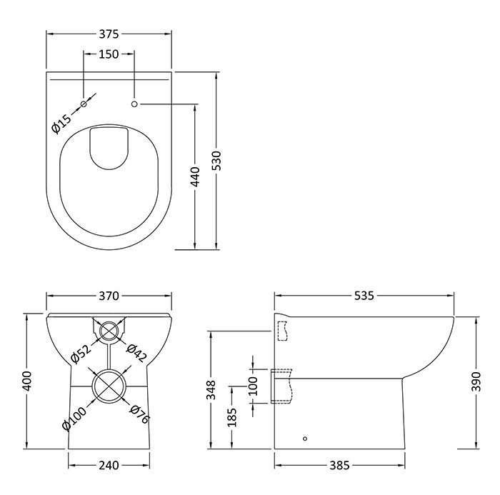 Valencia Matt Black Square Complete Combination Bathroom Package