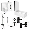 Valencia Matt Black Square Complete Combination Bathroom Package