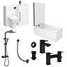 Valencia Matt Black Square Modern Complete Bathroom Suite