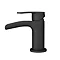 Valencia Matt Black Waterfall Basin Mixer Tap + Waste  Feature Large Image