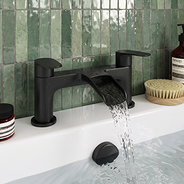 Valencia Waterfall Bath Filler - Matt Black