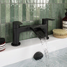 Valencia Waterfall Bath Filler - Matt Black