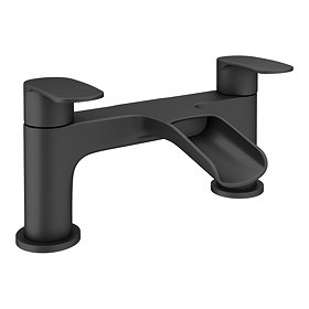 Valencia Matt Black Waterfall Bath Filler Large Image