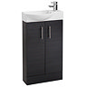 Valencia Mini Black Ash Vanity Unit - 500mm Wide Large Image
