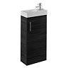 Valencia Mini SQ 1-Door Black Ash Vanity Unit - 400mm Wide Large Image