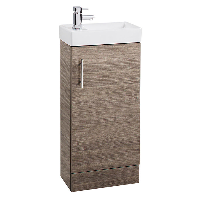 Valencia Mini SQ 1-Door Oak Vanity Unit - 400mm Wide Large Image