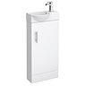 Valencia Mini Gloss White Vanity Unit - 400mm Wide Large Image