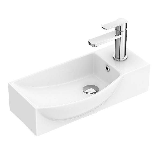 Valencia Mini Gloss White Vanity Unit - 500mm Wide Standard Large Image