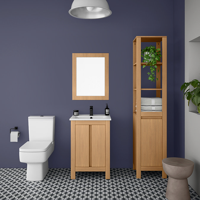 Valencia Naturale Oak Effect Framed Mirror 550 x 700mm Profile Large Image