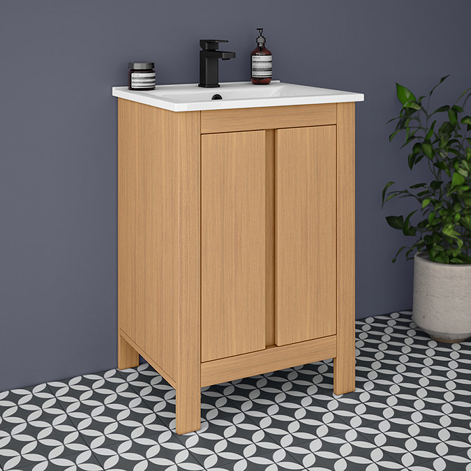 Valencia Naturale Oak Effect Vanity Unit - 550mm Wide