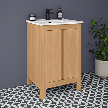 Valencia Naturale Oak Effect Vanity Unit - 550mm Wide  Profile Large Image