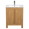 Valencia Naturale Oak Effect Vanity Unit - 650mm Wide  Profile Large Image