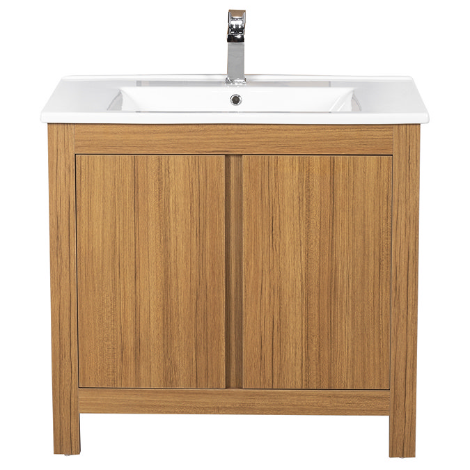 Valencia Naturale Oak Effect Vanity Unit - 850mm Wide Profile Large Image