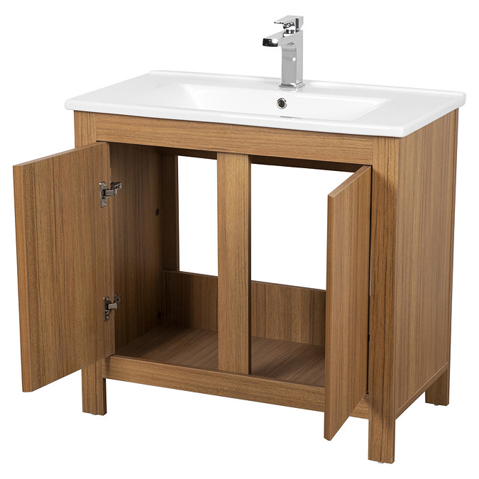 Valencia Naturale Oak Effect Vanity Unit - 850mm Wide Feature Large Image