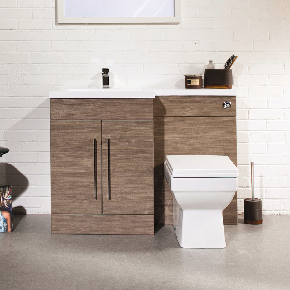 Valencia Oak Combination Basin & WC Unit | Victorian Plumbing.co.uk