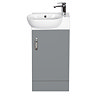 Valencia Perla Floor Standing Cloakroom Vanity (Gloss Grey - 450mm Wide)  Profile Large Image