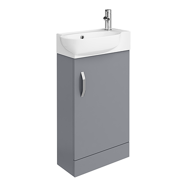 Valencia Perla Floor Standing Cloakroom Vanity (Gloss Grey - 450mm Wide)  Profile Large Image