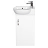 Valencia Perla Floor Standing Cloakroom Vanity (Gloss White - 450mm Wide)  Profile Large Image