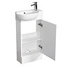 Valencia Perla Floor Standing Cloakroom Vanity (Gloss White - 450mm Wide)  Feature Large Image